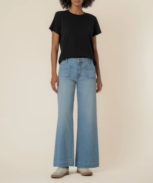 Meg High Rise Wide Leg Patch Reg Hem - Fortitude