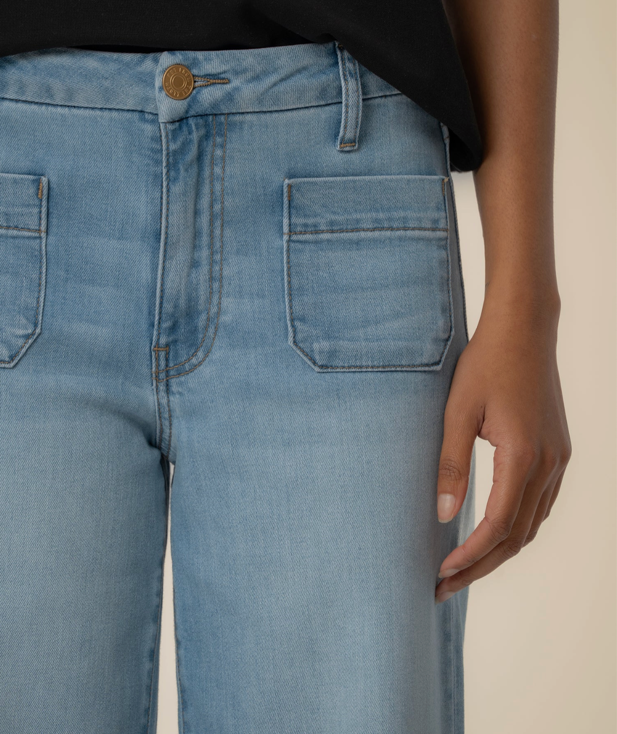 Meg High Rise Wide Leg Patch Reg Hem - Fortitude