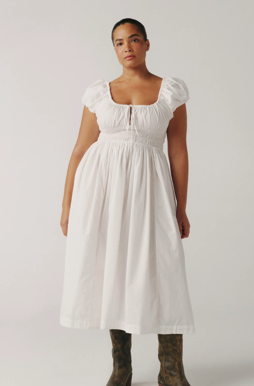 Big Sky Poplin Dress- Optic