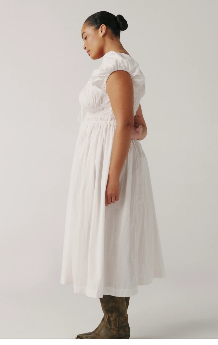 Big Sky Poplin Dress- Optic