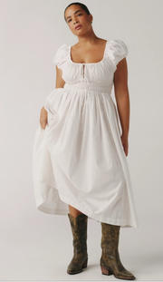 Big Sky Poplin Dress- Optic