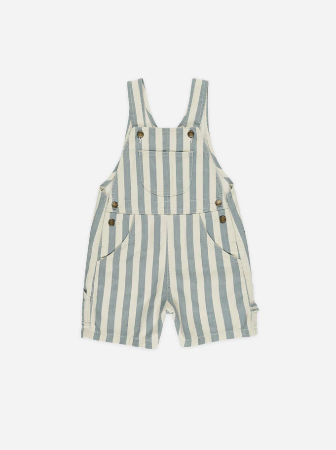 Denim Shortalls - Ocean Stripe
