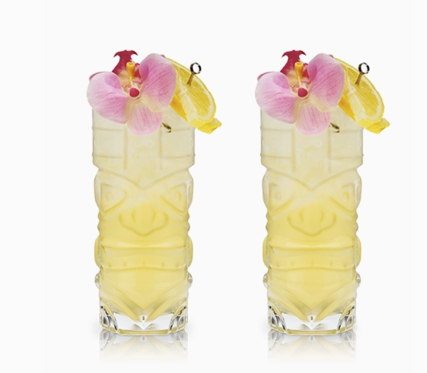 Pacific™ Crystal Tiki Glasses - Set of 2