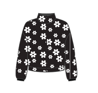 All Over Daisy Sherpa - Black and White