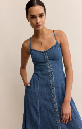 Angel Eyes Denim Midi - Indigo