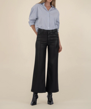 Meg High Rise Fab Ab Wide Leg - Coated Black