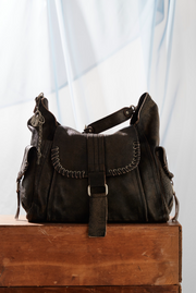 Wtf Leigh Distressed Hobo- Aged Graphite