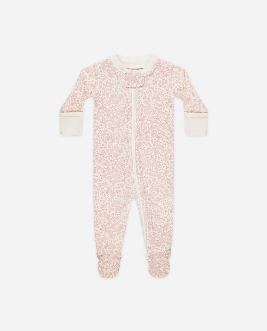 Zip Long Sleeve Sleeper Footie - Pink Blossom