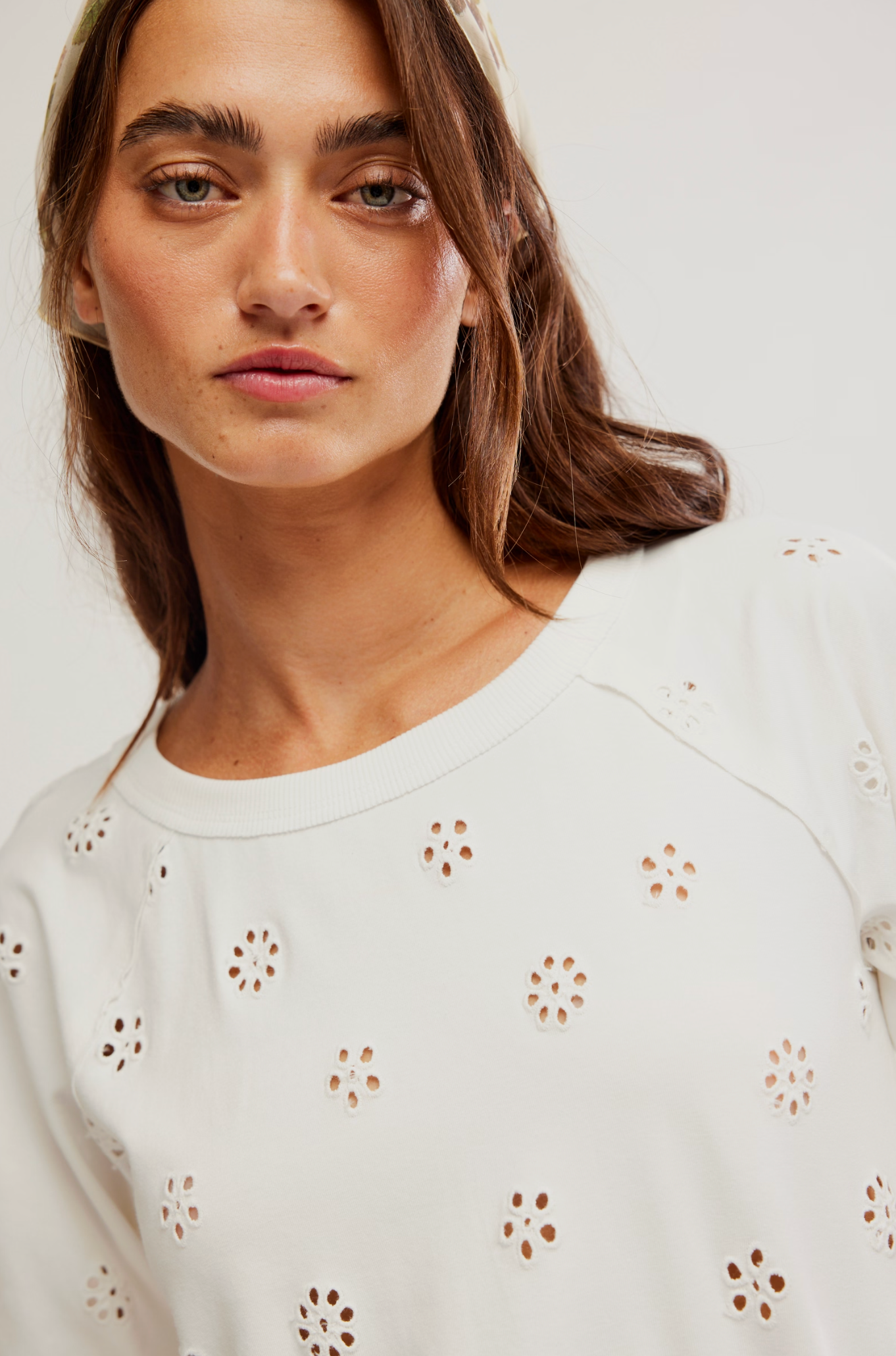 Jessie Eyelet Tee - Whisper White