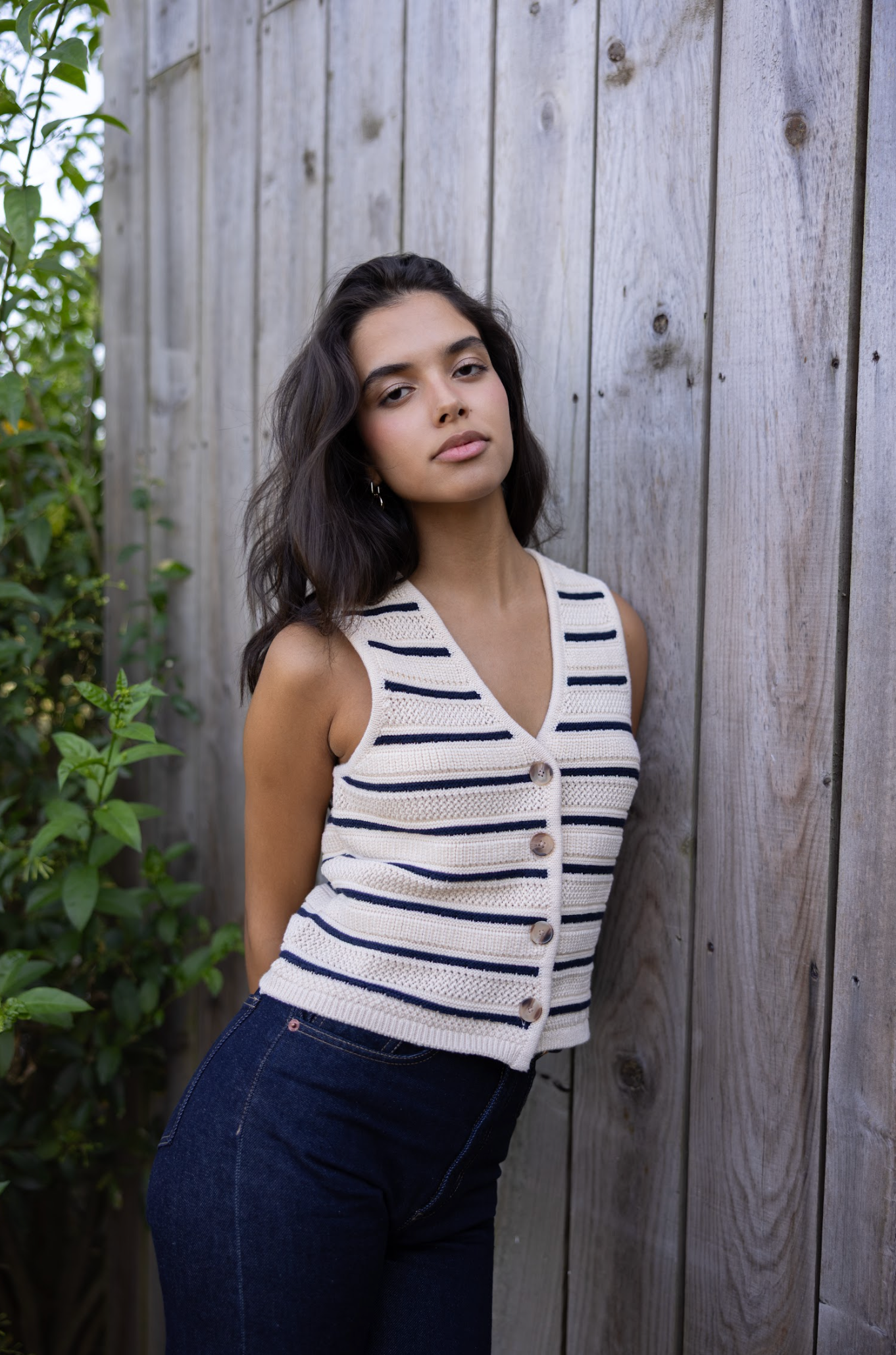 Mariana Vest - Navy Stripe