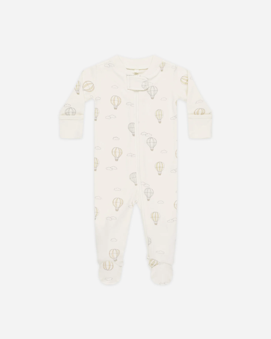Zip Long Sleeve Sleeper Footie - Hot Air Balloons