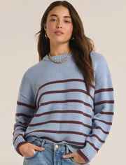 Milan Stripe Sweater - Light Denim