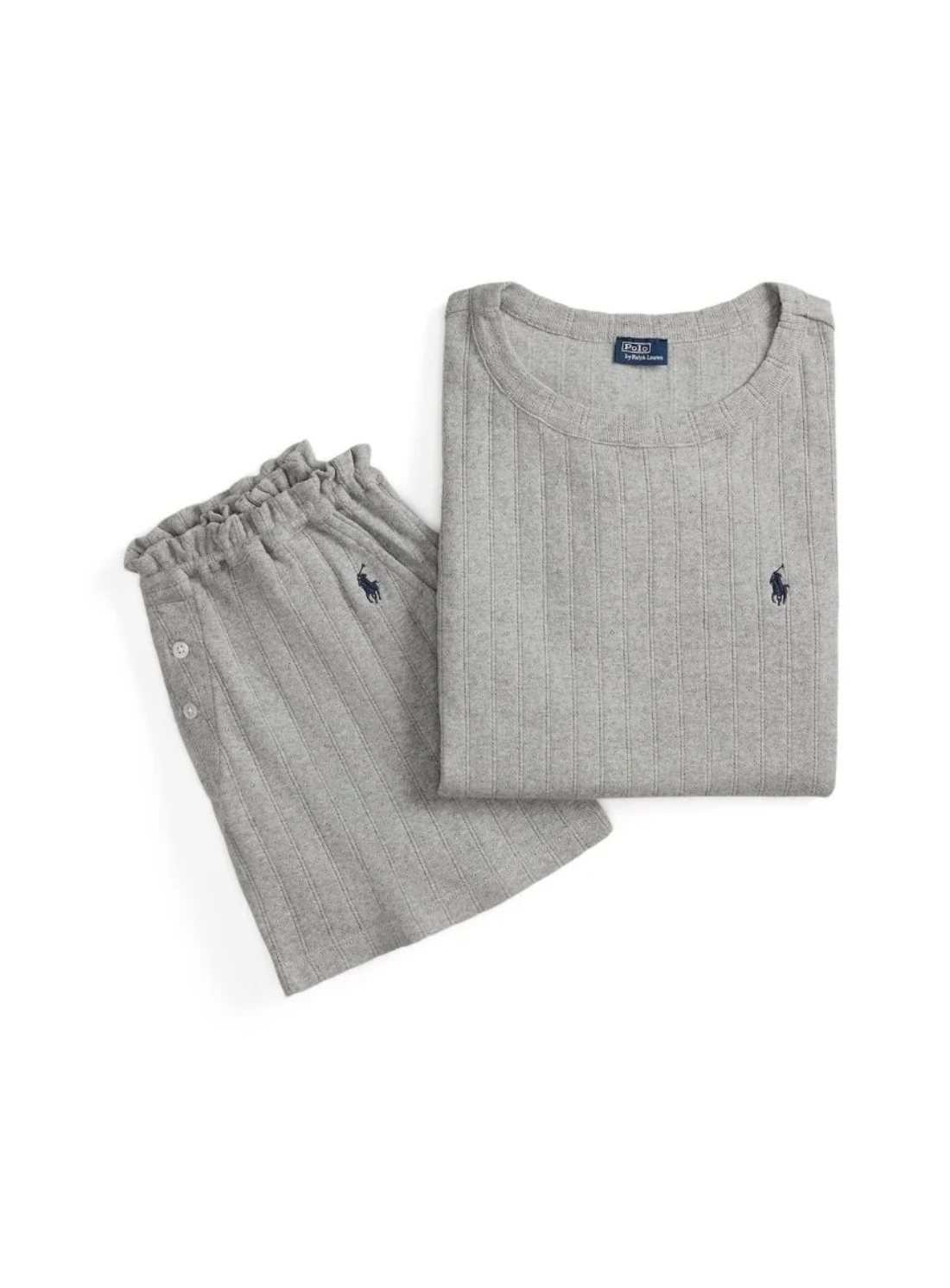 Tank/Gathered Waist Boxer - Heather Grey Set