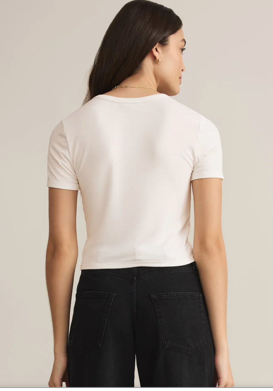 Second Skin White Crew Top - White