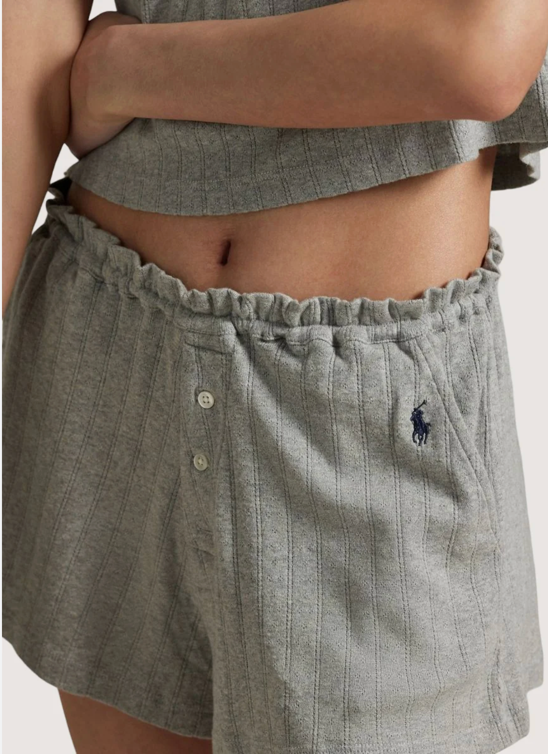 Tank/Gathered Waist Boxer - Heather Grey Set