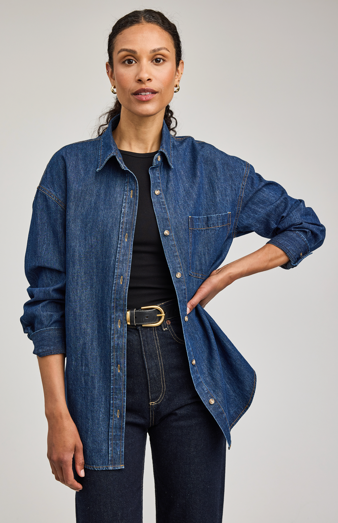 Whitney Denim Shirt - Dark Wash