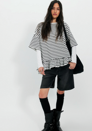 Why Yes Striped Tee - Black and White Combo