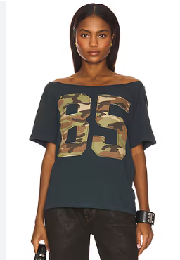 85 Camo Applique Off The Shoulder