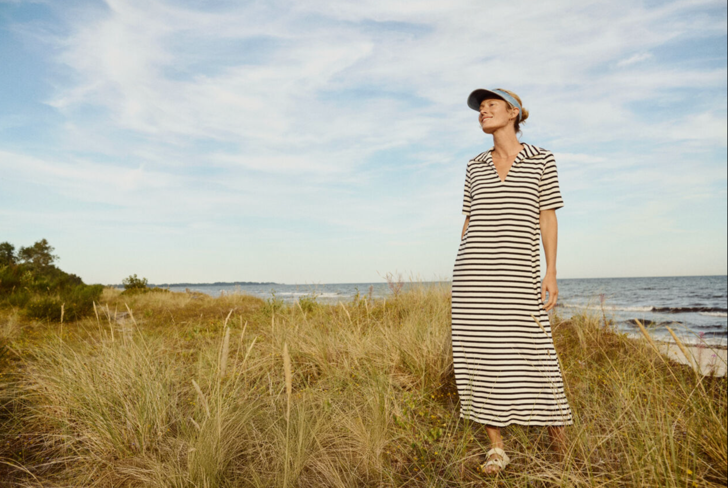 Ruma Terry Dress - Black & Eggnog