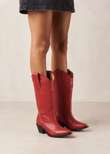 Liberty Red Leather Boots - Alohas