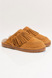 Fallon Fringe Mule - Toffee Suede