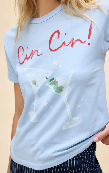 Cin Cin Ringer Tee - Blue