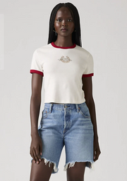 Graphic Mini Ringer Tee - Good Luck Horses
