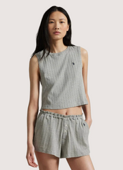 Tank/Gathered Waist Boxer - Heather Grey Set