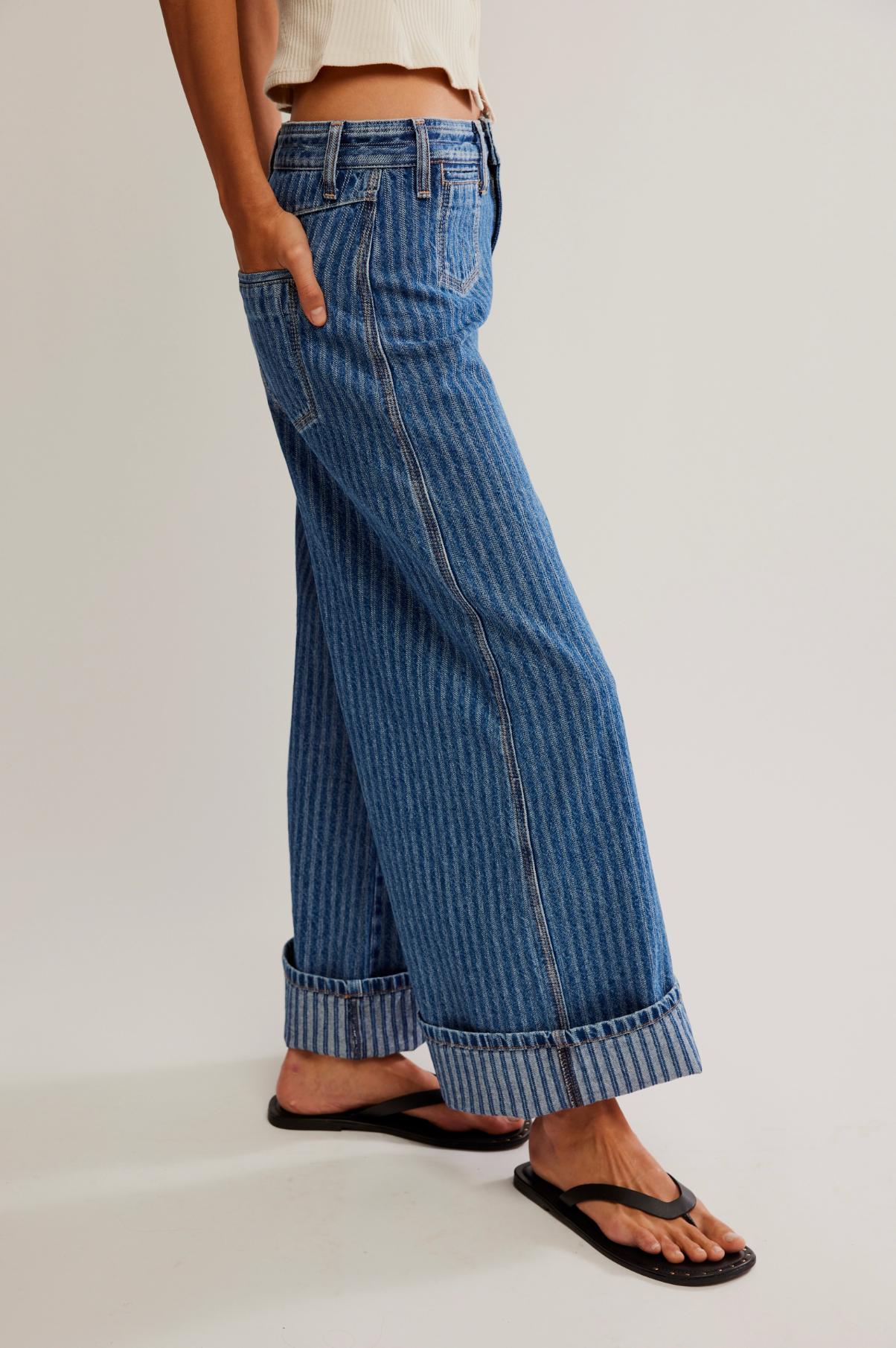 Brette Cropped Wide Leg - Bittersweet Blue