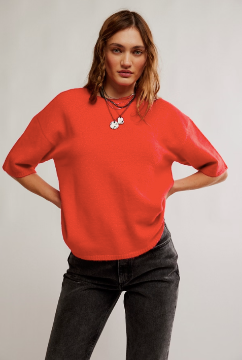 Margot Sweater Tee - Cherry Pop Melange