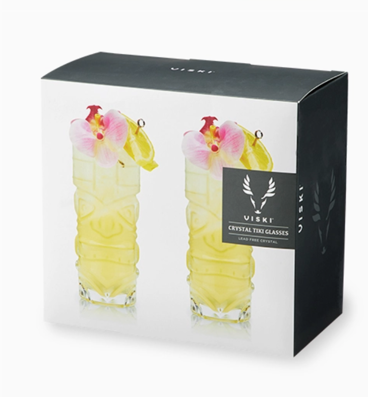 Pacific™ Crystal Tiki Glasses - Set of 2