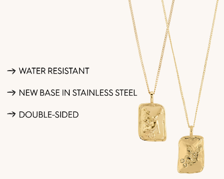 Square Zodiac Sign Necklace - Gold