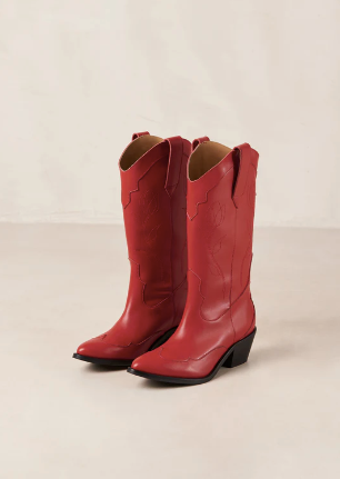 Liberty Red Leather Boots - Alohas