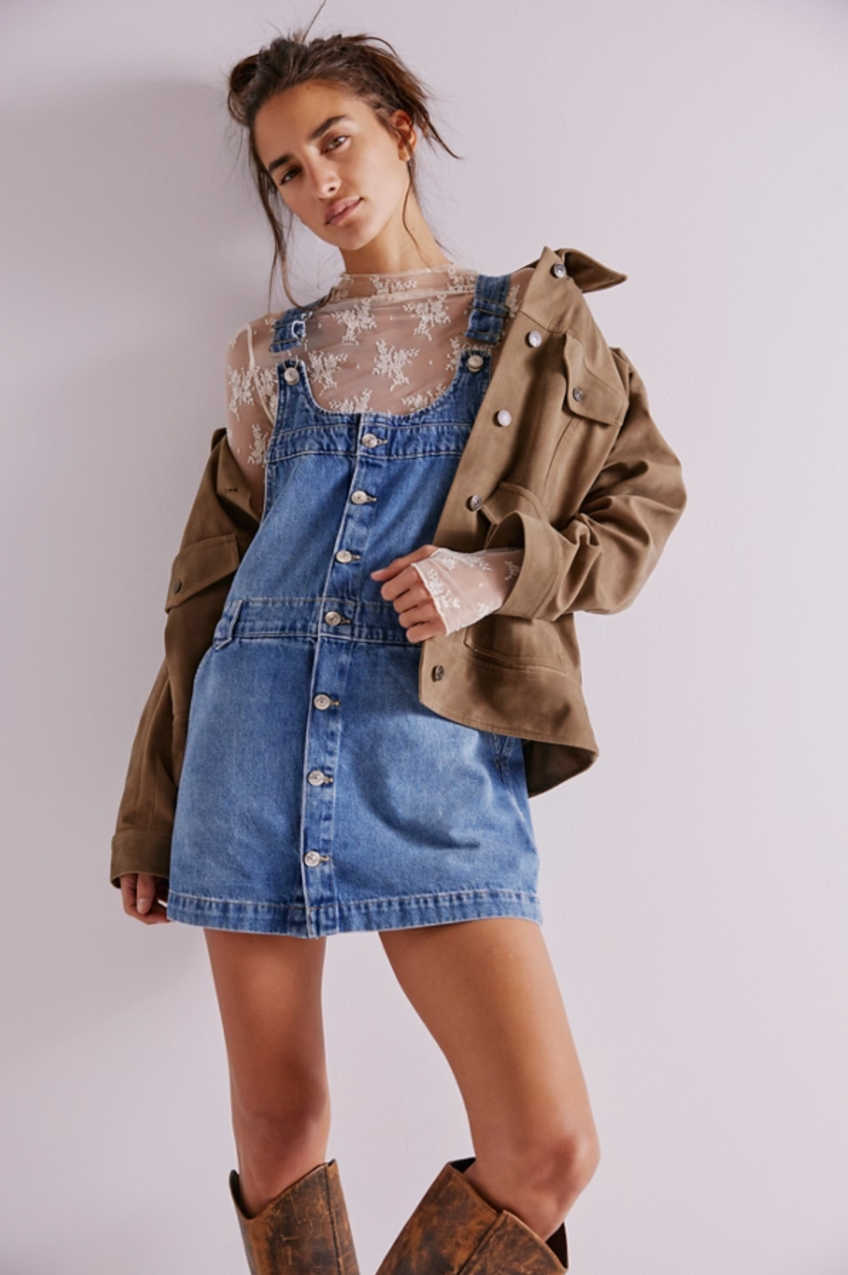 Edie Denim Skirtall - Nimbus