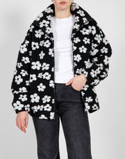 All Over Daisy Sherpa - Black and White