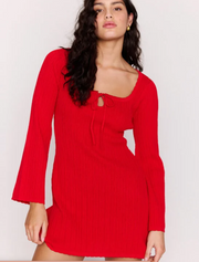 Bellini Knit Mini Dress - Red