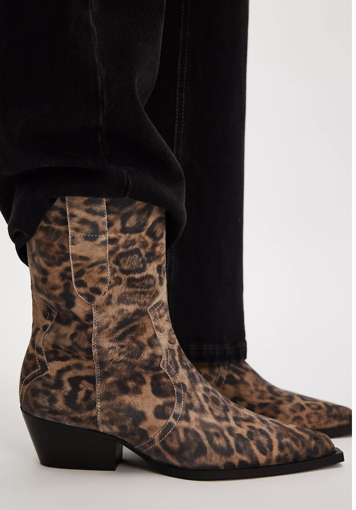 Cat Nap Cowboy Boot - Leopard Suede