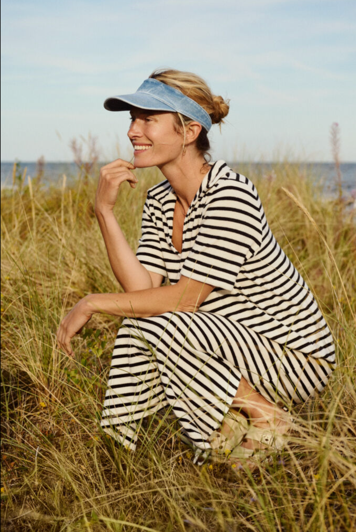 Ruma Terry Dress - Black & Eggnog