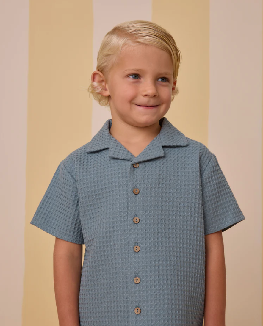 Lapel Collared Shirt - Ocean