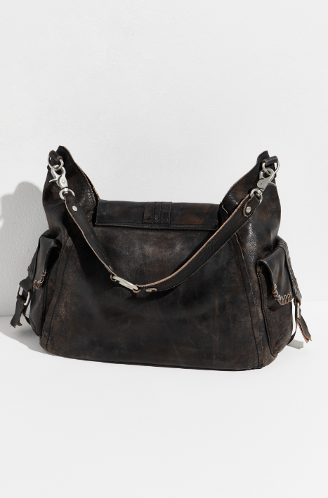 Wtf Leigh Distressed Hobo- Aged Graphite