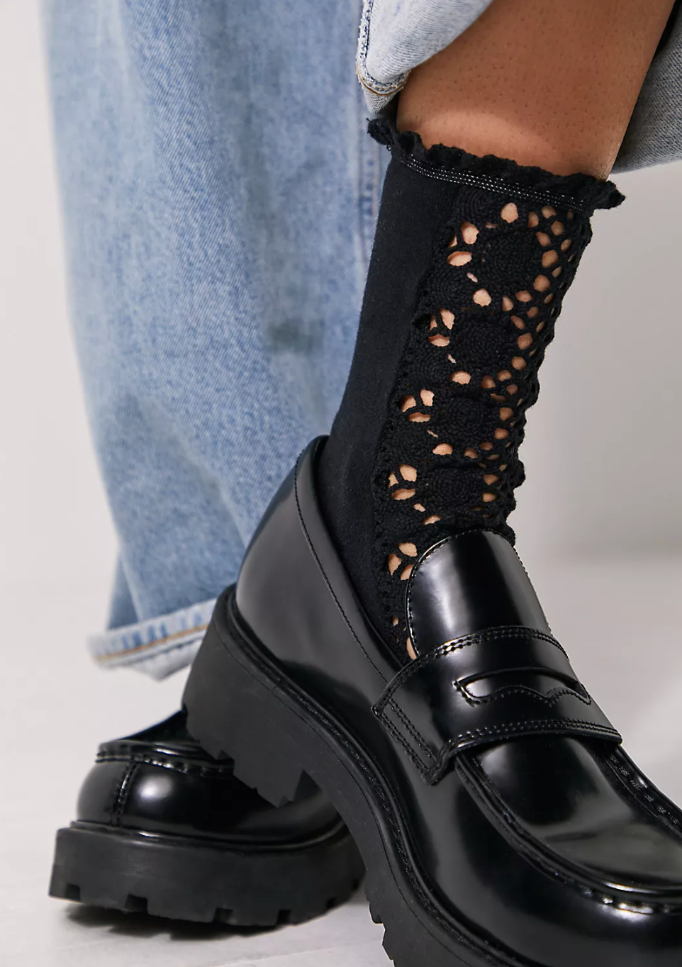 Rubies Crochet Socks - Black