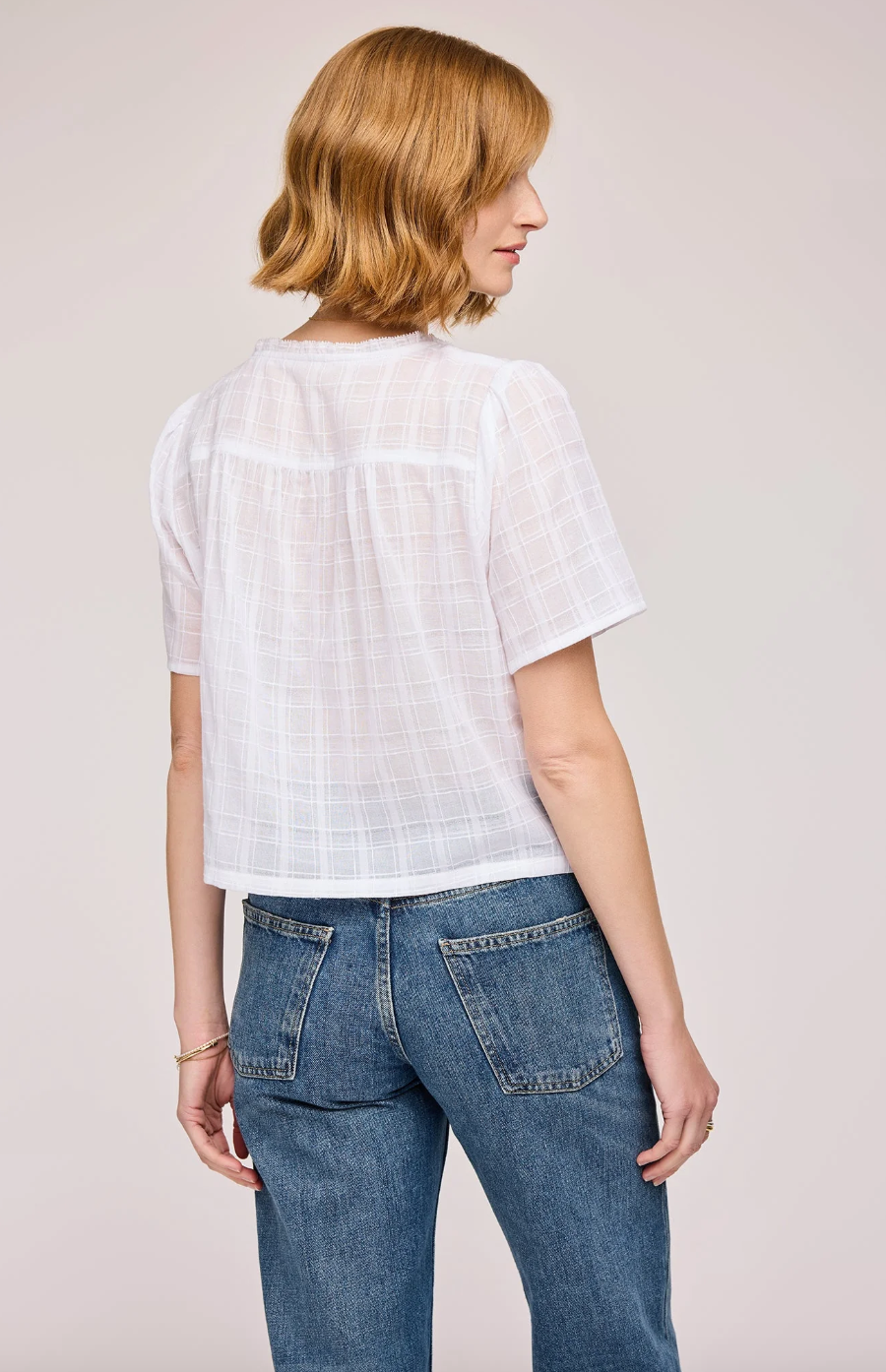 Cordelia Texture Cotton Top - White