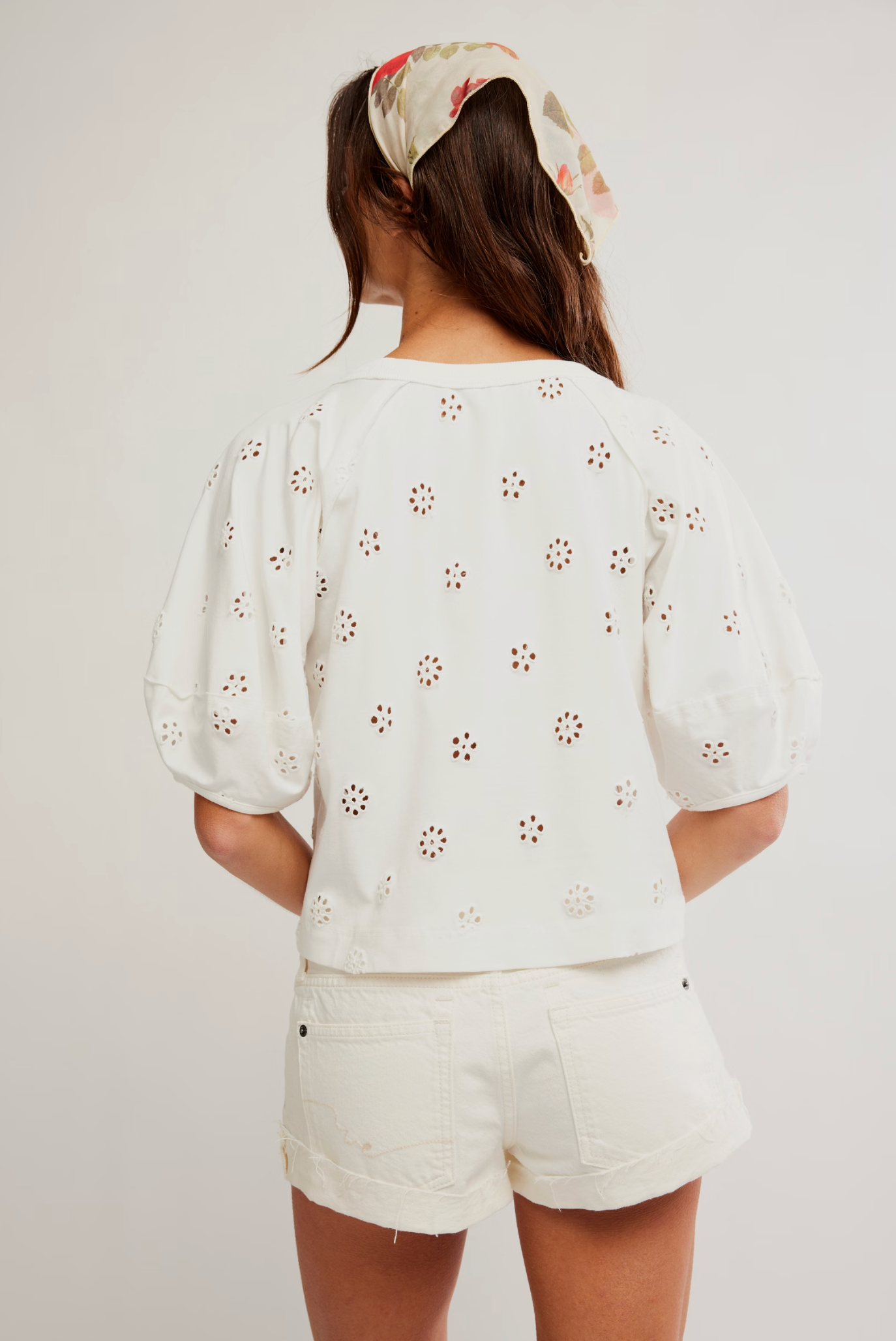 Jessie Eyelet Tee - Whisper White