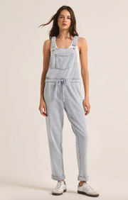 Knit Denim Overalls - Washed Indigo