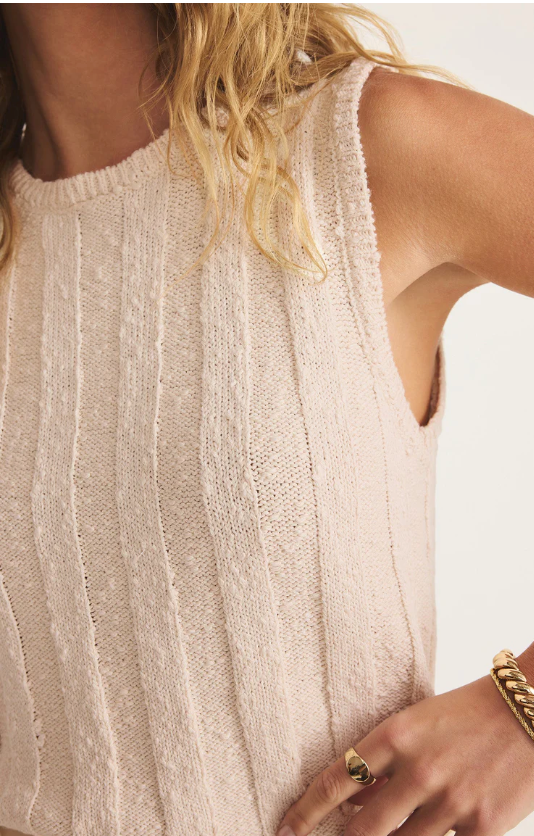 Calan Rib Knit Tank - Sea Salt