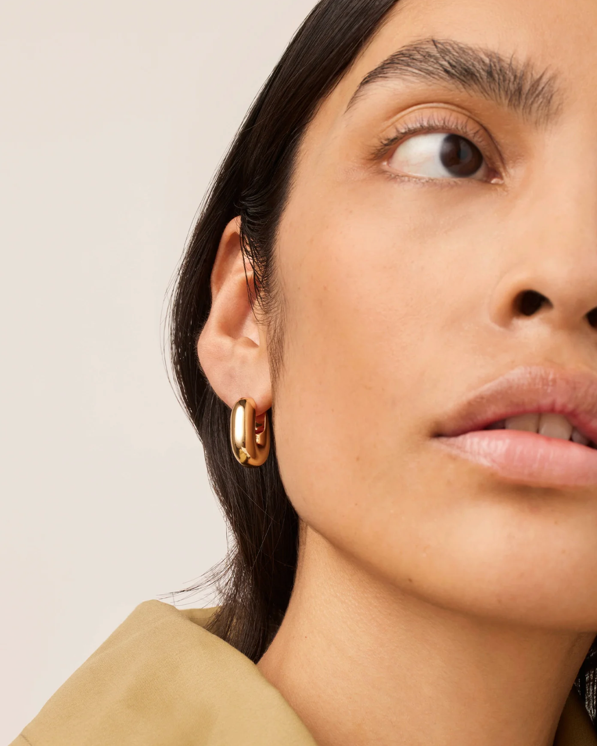 Puffy U-link Earrings - Gold