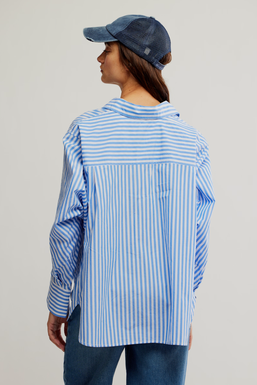 Sabine Tailored Striped Shirt - Oxford Stripe Blue