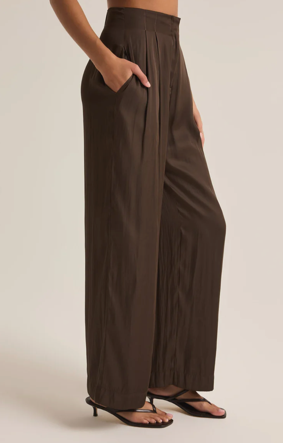 Lisse Wide Leg Pant - Dark Chocolate