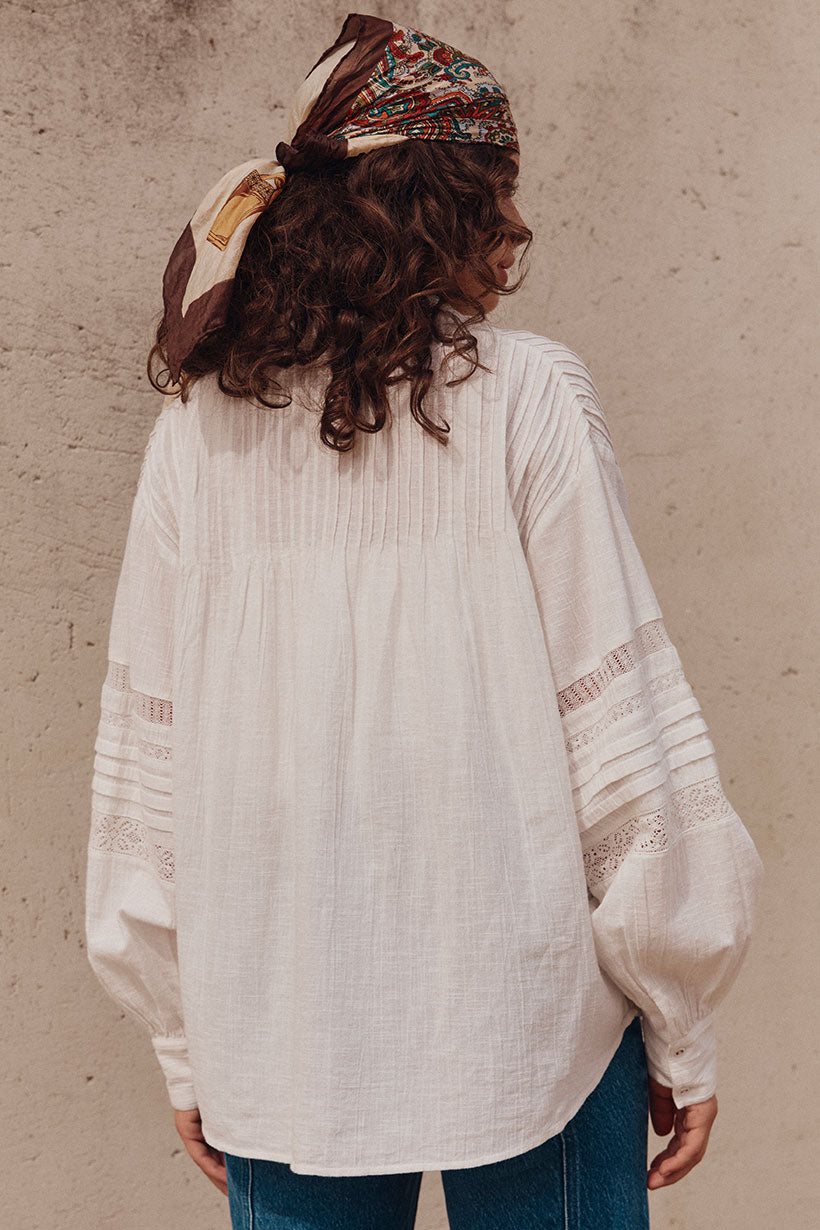 Stevie Lace Shirt - Camellia