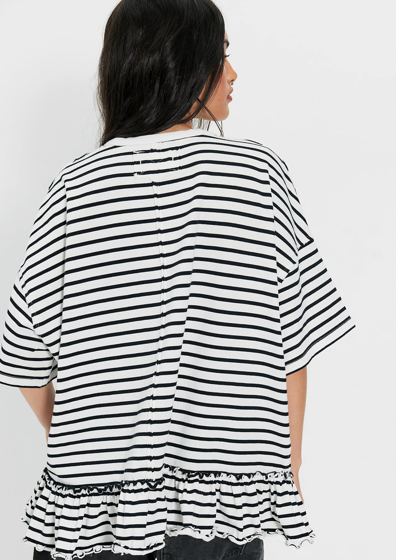 Why Yes Striped Tee - Black and White Combo